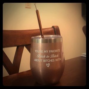 Rose Tumbler with straw and straw brush cleaner